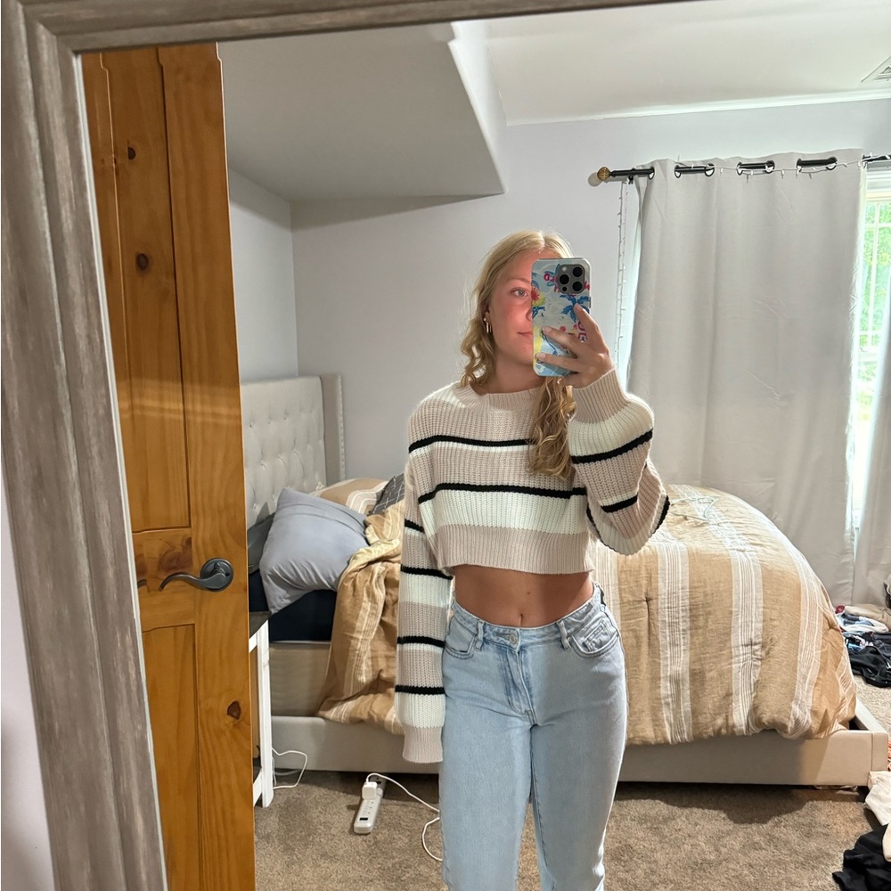 Striped Cropped Sweater